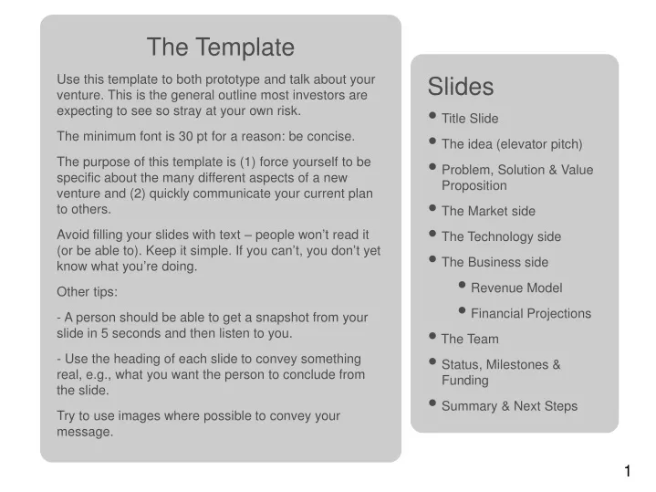 the template use this template to both prototype