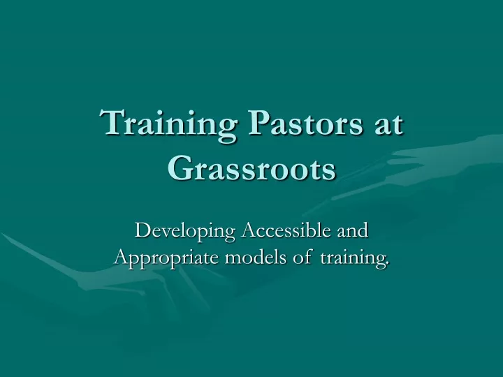training pastors at grassroots