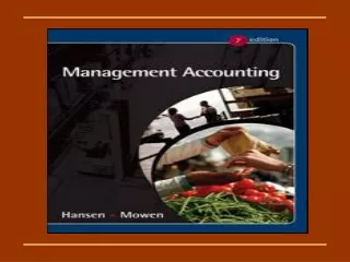 Introduction:  The Role, History, and Direction of Management Accounting