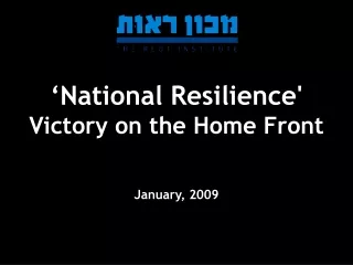 ‘National Resilience'  Victory on the Home Front
