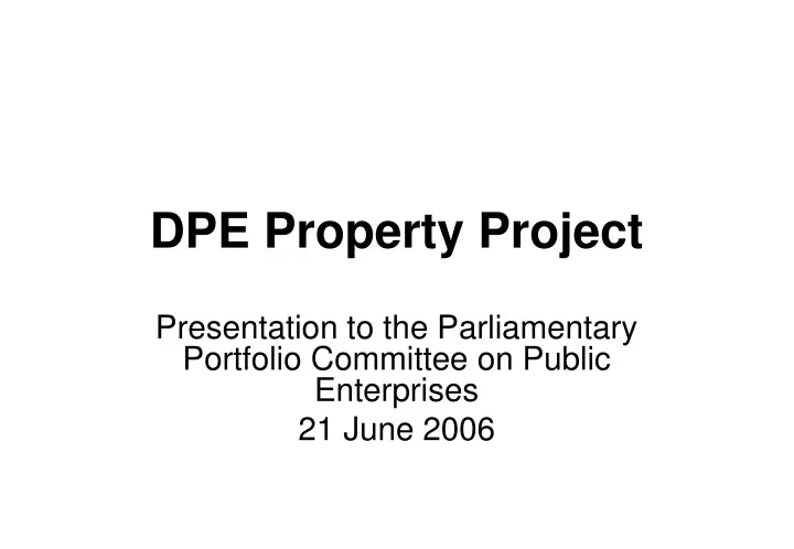 dpe property project