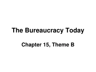 The Bureaucracy Today