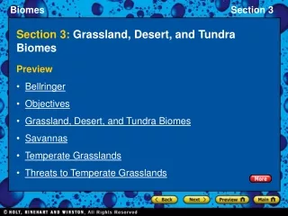 Section 3:  Grassland, Desert, and Tundra Biomes