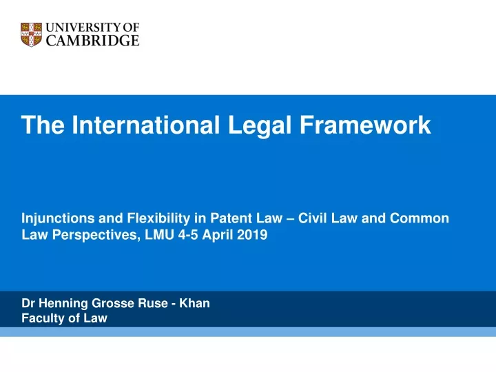 the international legal framework