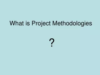 What is Project Methodologies