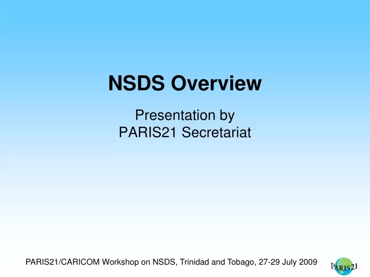 nsds overview presentation by paris21 secretariat