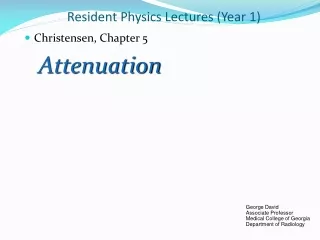 Resident Physics  Lectures (Year 1)