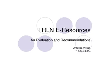 TRLN E-Resources