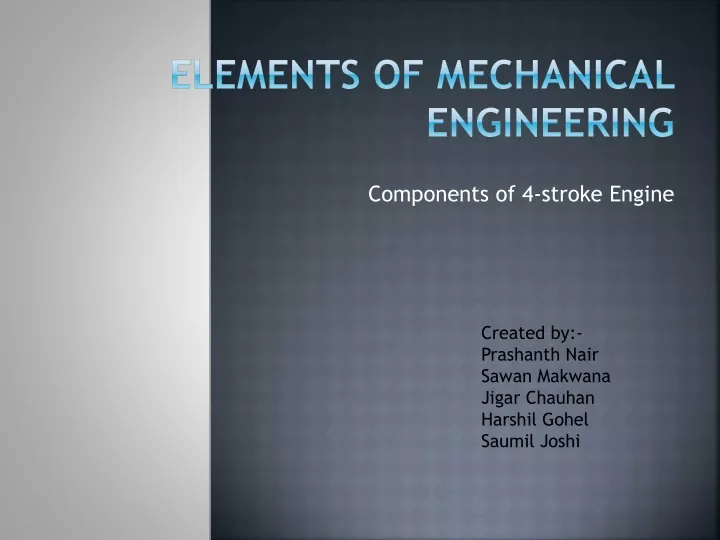 elements of mechanical engineering
