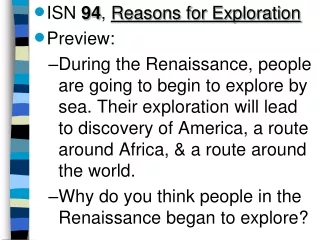 ISN  94 ,  Reasons for Exploration Preview: