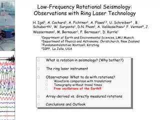 Low-Frequency Rotational Seismology: Observations with Ring Laser Technology