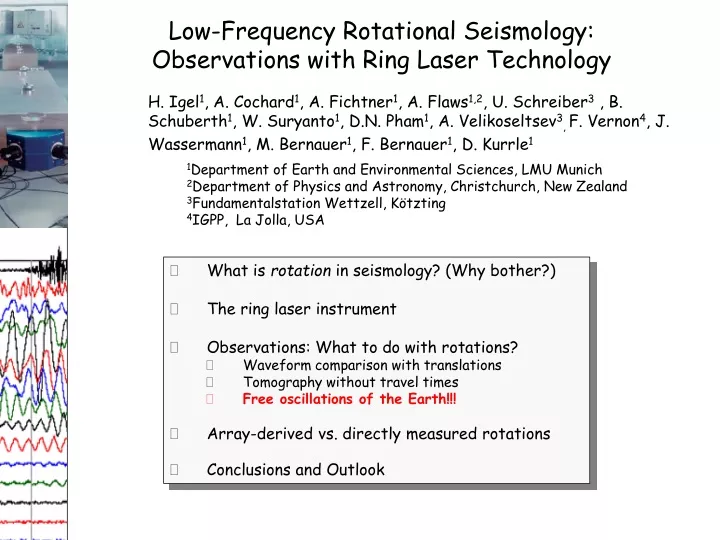 low frequency rotational seismology observations with ring laser technology