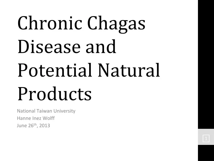 chronic chagas disease and potential natural products
