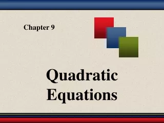 Quadratic Equations