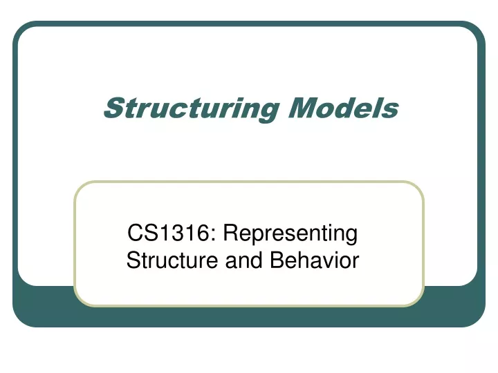 structuring models