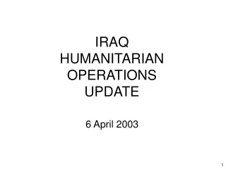 IRAQ HUMANITARIAN OPERATIONS  UPDATE
