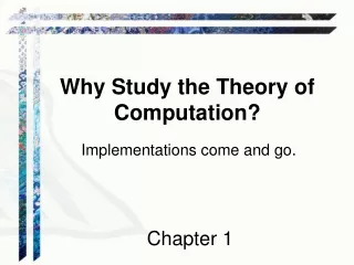 Why Study the Theory of Computation?