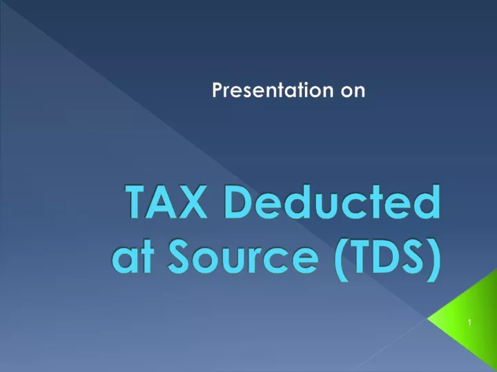 tax deducted at source tds