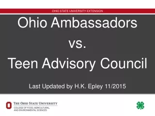 Ohio Ambassadors  vs.  Teen Advisory Council