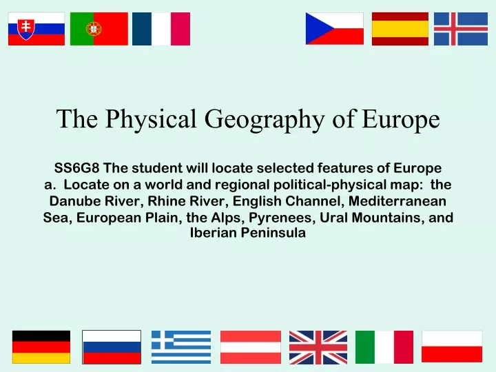 the physical geography of europe ss6g8