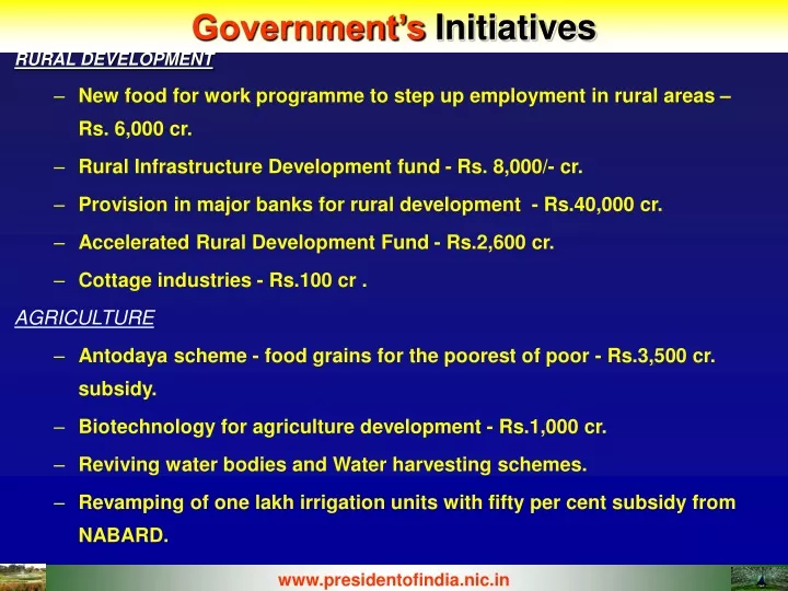 government s initiatives