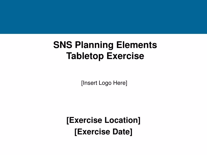 sns planning elements tabletop exercise