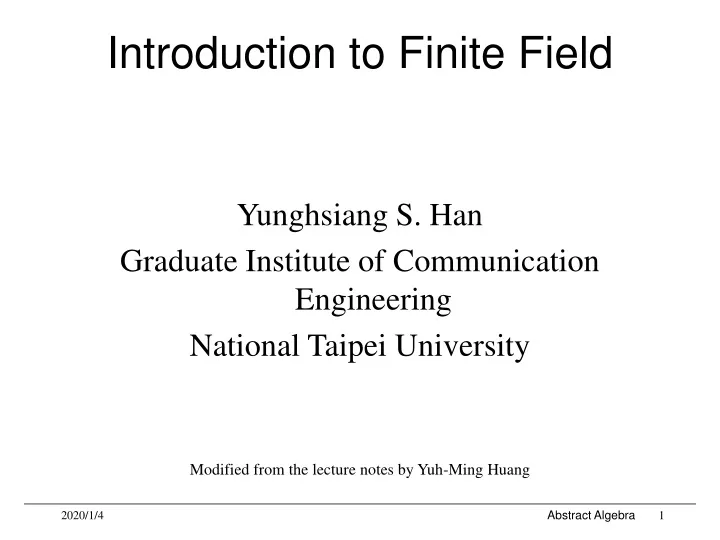 introduction to finite field