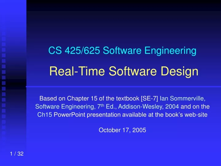 cs 425 625 software engineering real time software design