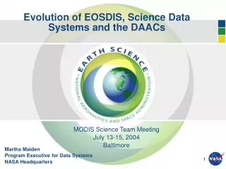 Evolution of EOSDIS, Science Data Systems and the DAACs