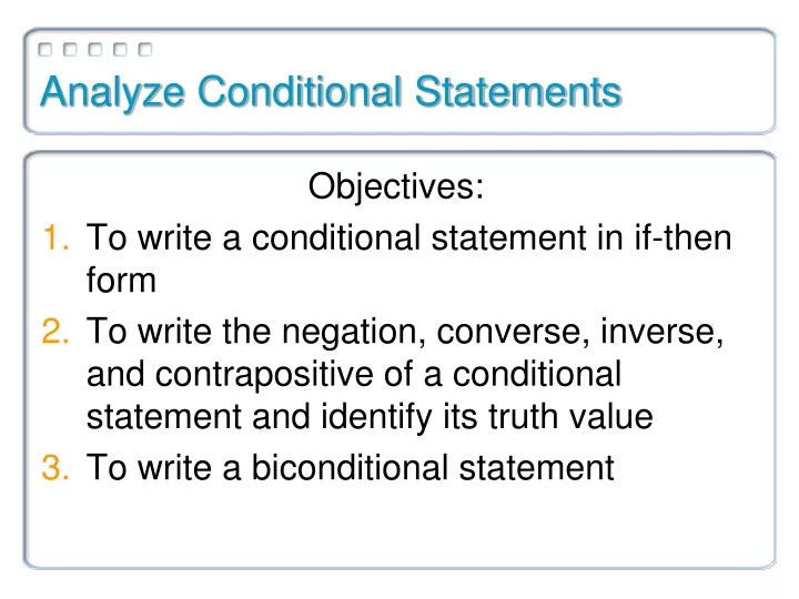 analyze conditional statements