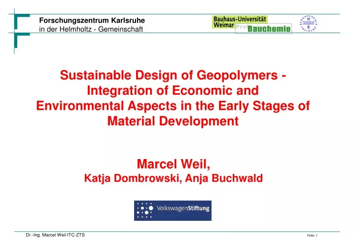 sustainable design of geopolymers integration