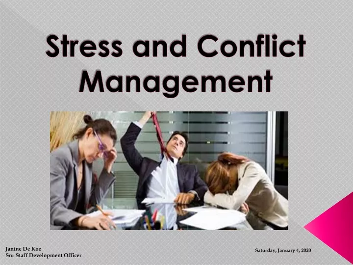 stress and conflict management