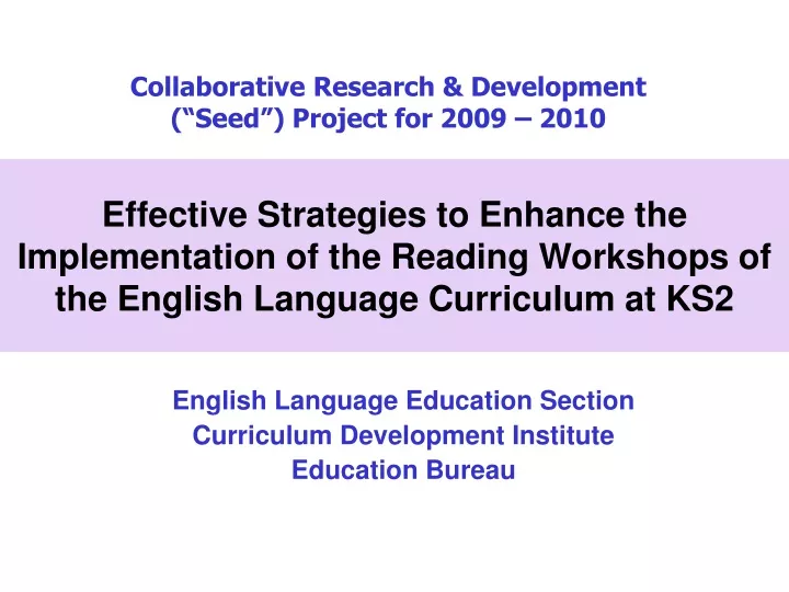 collaborative research development seed project