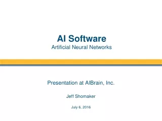 Presentation at AIBrain, Inc. Jeff Shomaker July 6, 2016