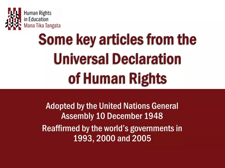 some key articles from the universal declaration of human rights