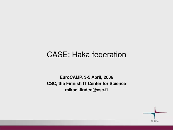 case haka federation
