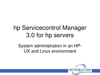 hp Servicecontrol Manager 3.0 for hp servers