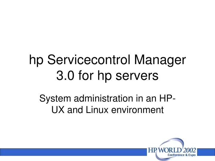 hp servicecontrol manager 3 0 for hp servers