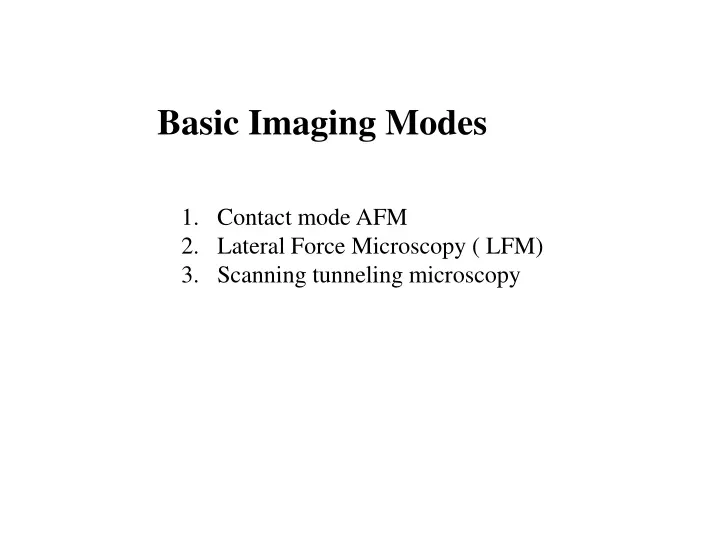 basic imaging modes