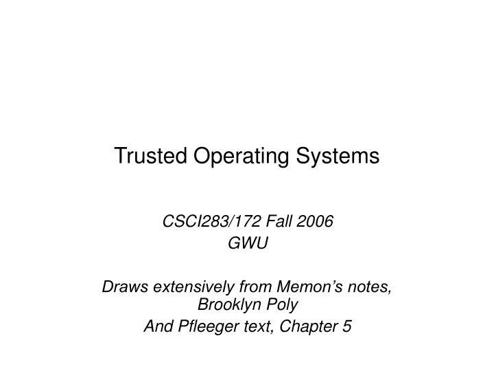 trusted operating systems