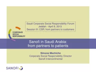 Sanofi in Saudi Arabia:  from partners to patients