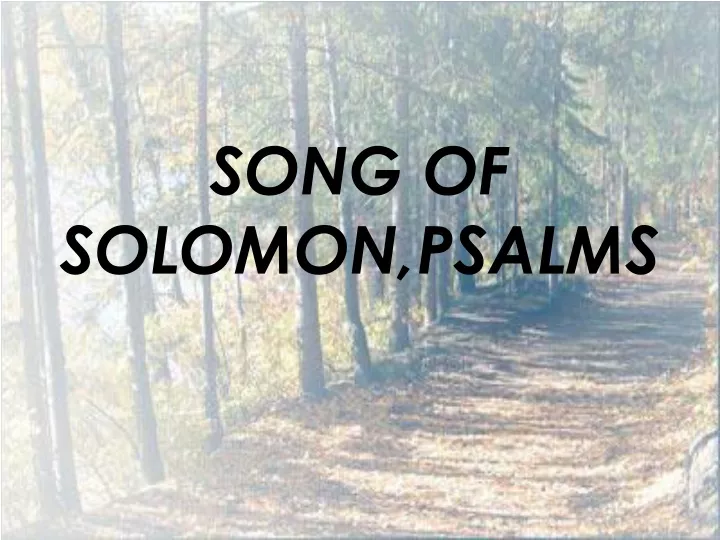 song of solomon psalms