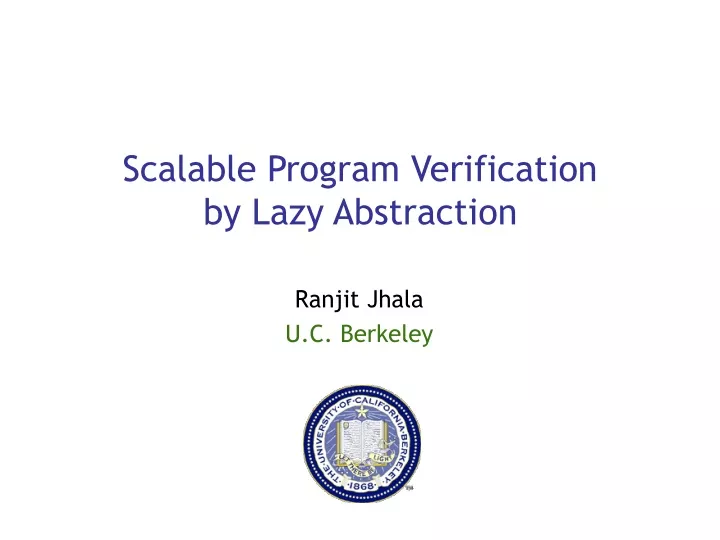scalable program verification by lazy abstraction