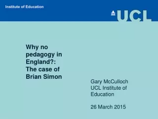 Why no pedagogy in England?:   The case of Brian Simon