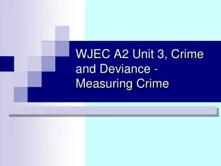 WJEC A2 Unit 3, Crime and Deviance -  Measuring Crime