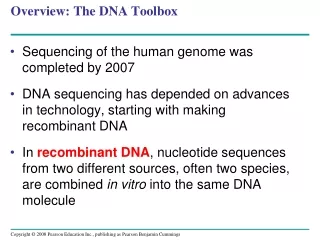 Overview: The DNA Toolbox