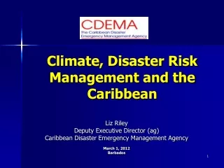 Climate, Disaster Risk Management and the Caribbean