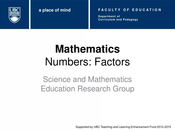 mathematics numbers factors