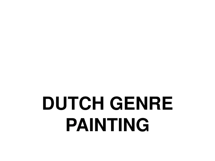 dutch genre painting