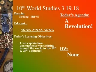 10 th  World Studies 3.19.18